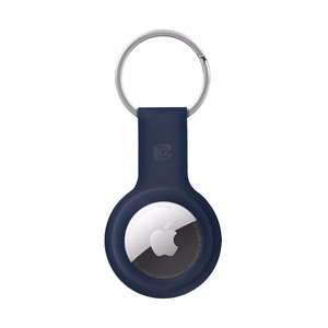 Crong Silicone dėklas, skirtas Apple AirTag 1 / 2, su žiedu raktams, tamsiai mėlynas