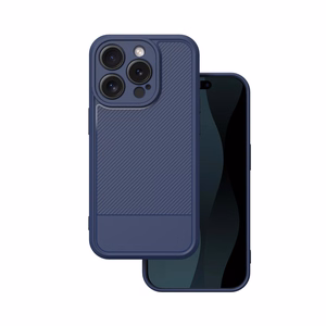Dėklas telefonui paprastas anglies pluošto iPhone 15 Pro 6,1 mėlynas
