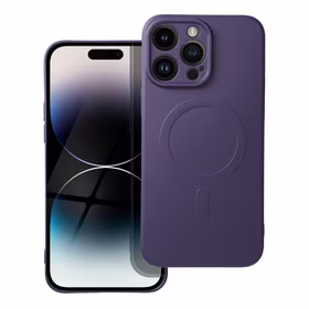 Silikoninis Mag Cover dėklas suderinamas su MagSafe IPHONE 14 Pro Max tamsiai violetinis