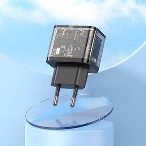 Įkroviklis telefonui Hoco USB A + USB C QC3.0 PD 3A 20W N34 skaidrus