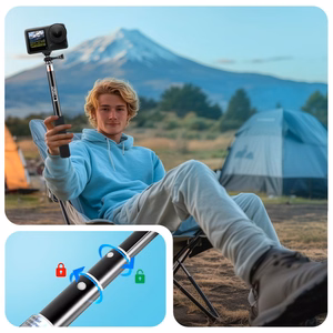 "Tech-Protect" GA100 "GoPro" / DJI monopolio ir asmenukių lazdelė - juoda