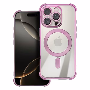 Dėklas ANTISHOCK ELECTRO IPHONE 17 Pro Max suderinamas su MagSafe rožinis