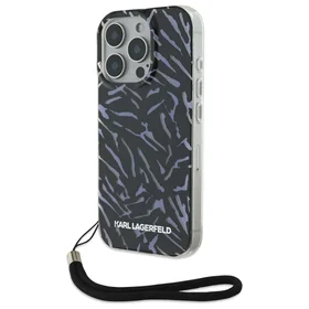 Karl Lagerfeld Zebra With Cord Dėklas telefonui iPhone 16 Pro Max - violetinis