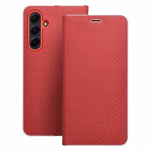 LUNA Book Carbon dėklas telefonui SAMSUNG A55 5G raudonas