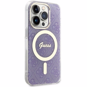 Guess GUHMP14LH4STU iPhone 14 Pro 6.1" violetinis/violetinis kietas dėklas 4G MagSafe