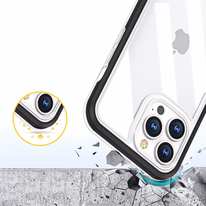Skaidrus 3in1 dėklas Samsung Galaxy A03 silikoninis dangtelis su rėmeliu raudonas