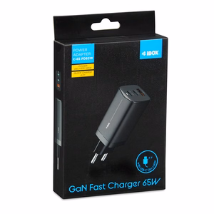 iBOX C-65 Black, GaN 65W universalus pakrovėjas