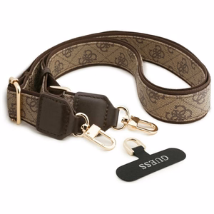 Guess 4G Strass Logo & Big Strap Metal Buttons MagSafe чехол iPhone 17 Pro коричневый