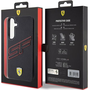 Ferrari Big SF Perforated dėklas telefonui Samsung Galaxy S24+ - juodas