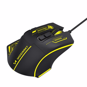 Wozinsky WMGK-1181W Wired Optical Gaming Mouse 7200 DPI with Backlight - Black and Yellow