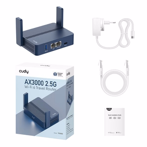 Cudy AX3000 belaidis maršrutizatorius Gigabit Ethernet mėlynas