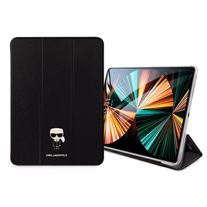 Karl Lagerfeld Saffiano Ikonic Karl dėklas iPad 12.9" Pro 2021 - Juodas
