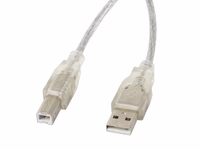 Lanberg CA-USBA-12CC-0030-TR USB kabelis USB 2.0 3 m USB B Permatomas