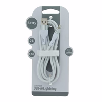 "Setty" USB - "Lightning" kabelis 1,2 m 2A KNA-L-1.220 baltas