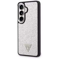 Guess dėklas Fixed Glitter Triangle MagSafe for Samsung Galaxy S26 sidabrinis