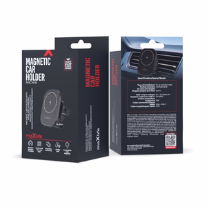 "Maxlife" automobilinis laikiklis oro angai MXCH-16 magnetinis su belaidžiu įkrovimu, juodas 15W