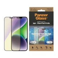 PanzerGlass itin platus antibakterinis apsauginis stiklas su mėlynos šviesos filtru ir pozicionieriumi iPhone 14 Plus / 13 Pro Max