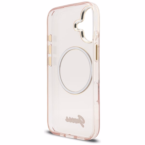 Guess IML Script Metal MagSafe Dėklas for iPhone 17 - rožinis