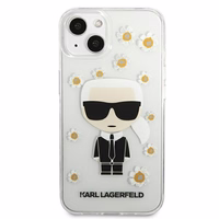 Karl Lagerfeld Flower Ikonik Karl dėklas telefonui iPhone 13 mini - skaidrus