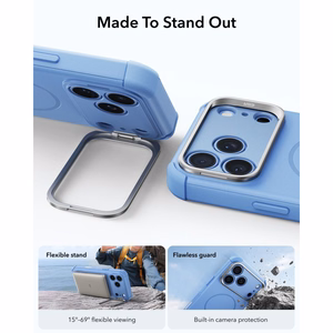 ESR Cyber Tough Kickstand MagSafe dėklas, skirtas iPhone 18 Pro Max / 17 Pro Max, šviesiai mėlynas
