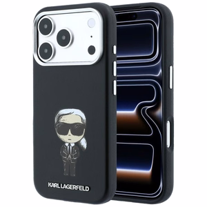 KARL LAGERFELD dėklas, skirtas IPHONE 18 Pro/ 17 Pro suderinamas su „MagSafe“ (Smooth Ikonik Sketch) (spalva: juoda)