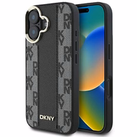 DKNY Languotas raštas magnetinis iPhone 16 Plus dėklas - juodas