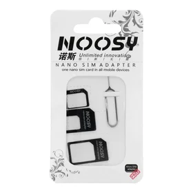 Adapterių rinkinys Nano SIM/Micro, Micro SIM ir Nano/SIM (NOOSY 3in1) juodas