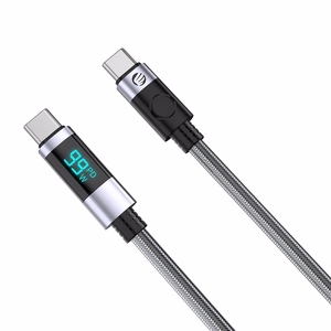 Orico LDC2C USB-C–USB-C PD laidas su LED ekranu, 100 W, 480 Mbps, 2 m, 2 vnt. – juodas