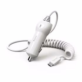 HAMA Automobilinis įkroviklis MICRO USB 12V 2.4A (baltas)
