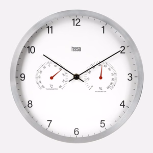 30 cm wall clock with thermometer and hygrometer