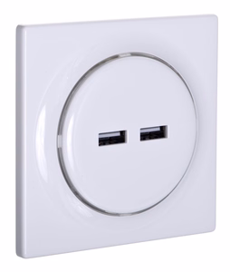 Fibaro Walli N elektros lizdas 2x USB Baltas