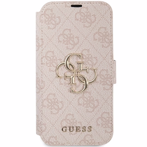 Guess 4G Metal Logo dėklas iPhone 15 / 14 / 13 - rožinis