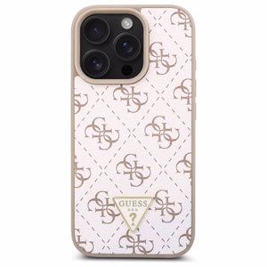 Guess New 4G Triangle dėklas telefonui iPhone 16 Pro - baltas