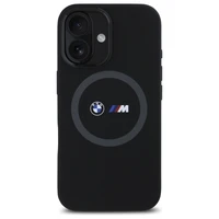 BMW M Silikoninis Spausdintas Žiedas Magnetinis dėklas iPhone 16 - juodas