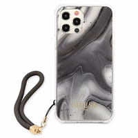 Guess GUHCP12LKSMAGR iPhone 12 Pro Max 6.7" pilkas/pilkas kietas dėklas Marble kolekcija