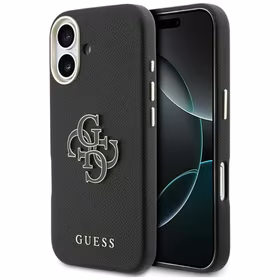GUESS dėklas IPHONE 17 GUHCP17S5PS4RGGK (PU FW Resin Logo), juodos spalvos