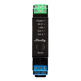 Shelly Pro 2PM DIN Rail 2-channel Relay, WiFi/LAN (Power measurement)