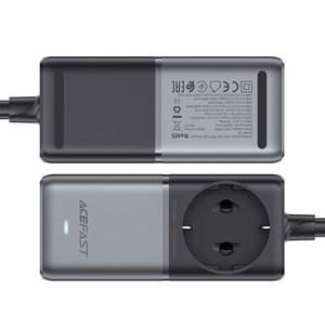 Acefast Z2 GaN 75W PD stalinio tipo įkroviklis 3x USB-C 2x USB-A - juodas ir pilkas