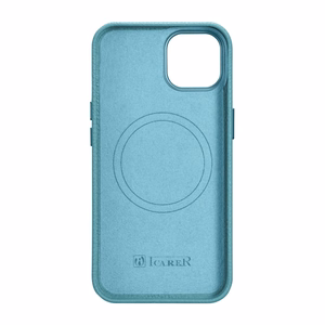 iCarer Litchi Premium odinis dėklas iPhone 14 Magnetinis odinis dėklas su MagSafe Žalias (WMI14220709-GN)