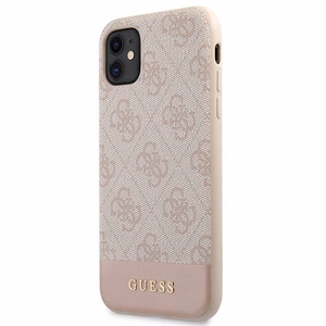 Guess 4G Stripe Collection dėklas telefonui iPhone 11 / Xr 6.1" - Rožinis