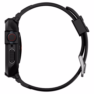 Spigen Rugged Armor Pro dėklas su dirželiu Apple Watch 4 / 5 / 6 / 7 / 8 / SE (44/45 mm) - juodas