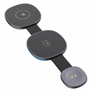 Dudao A11S 3-in-1 Wireless Charger Compatible with MagSafe Smartphone Smartwatch Headphones - Black