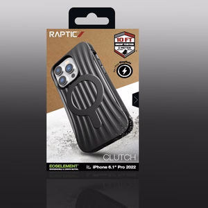 Raptic X-Doria Clutch dėklas iPhone 14 Pro su Magnetine galinė juoda danga