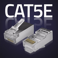 Qoltec 54554 RJ45 modulinė jungtis | CAT5e | FTP |Auksuoti kontaktai | 100 vienetų