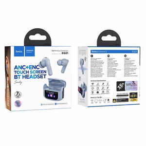 HOCO belaidės ausinės bluetooth su jutikliniu ekranu TWS ANC + ENC EQ21 mėlyna žvaigždė