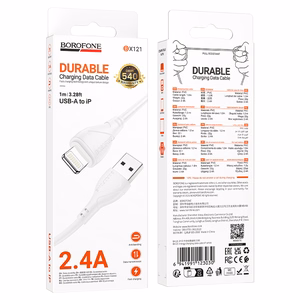 Borofone Kabelis BX121 Energy - USB į Lightning - 2,4A 1 metras baltas