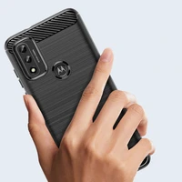 Carbon dėklas lankstus dangtelis Motorola Moto G Play 2022 juodas