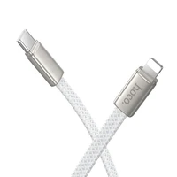 Plokščias kabelis USB C į "Lightning" Hoco PD 30W 1 m X125 baltas