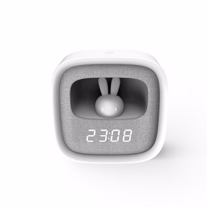 Alarm clock with LED Bunny night light PURE FNL-06 AURORA baltas square Forever Light