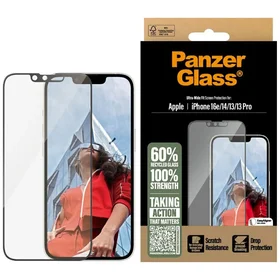 PanzerGlass Ultra-Wide Fit grūdintas stiklas iPhone 13 / 13 Pro / 14 / 16e - skaidrus